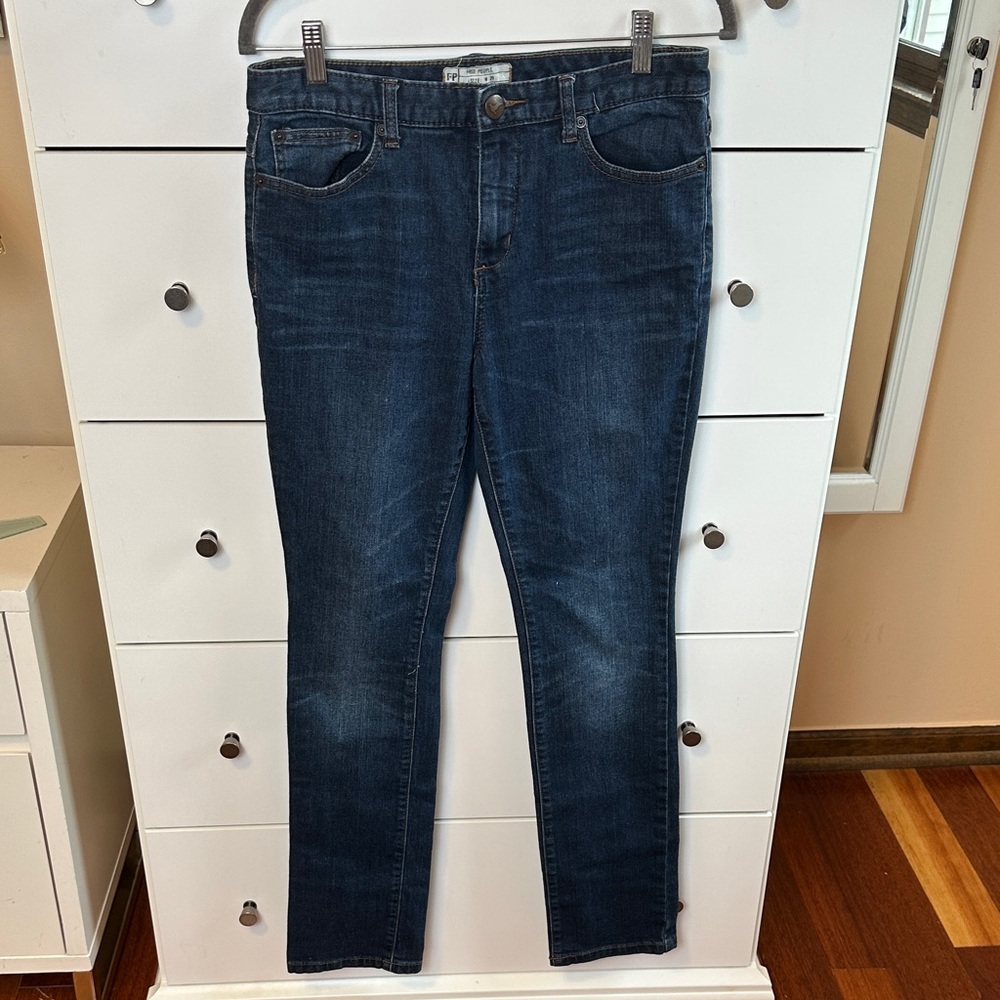 Free People Dark Blue Skinny Jeans